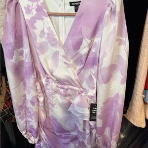 Express Purple and White Floral Dress
